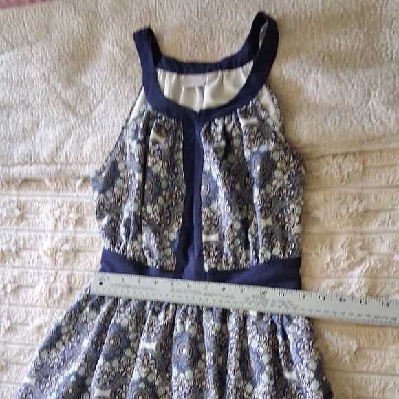 eShakti Blue and White Patterned Maxi Dress - Picture 5 of 5